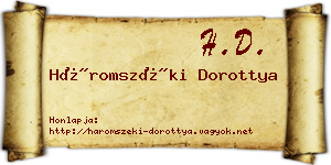 Háromszéki Dorottya névjegykártya